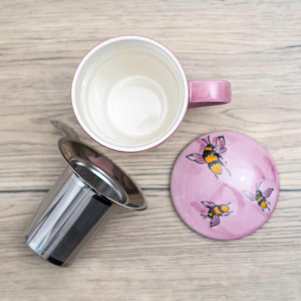 Honeybee - Mug with Lid and Infuser (for loose leaf tea)