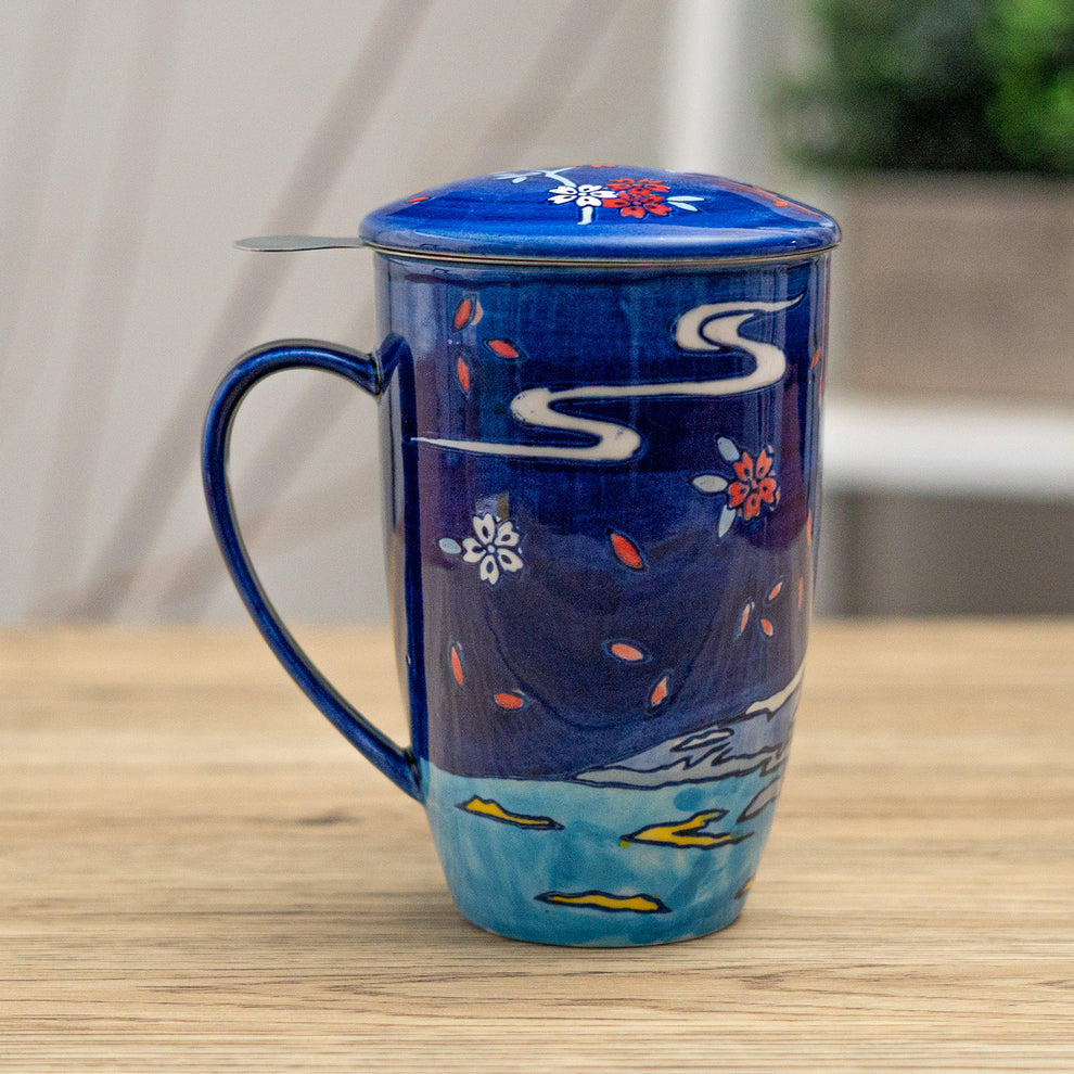 Mount Fuji - Mug with Lid and Infuser (for loose leaf tea)