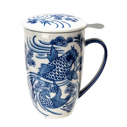 Koi Fish - Mug with Lid and Infuser (for loose leaf tea)
