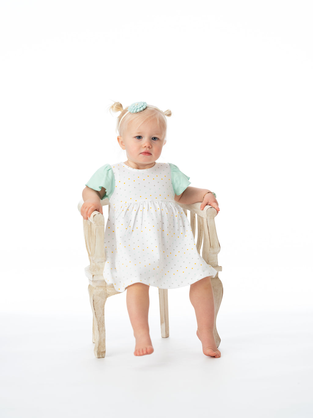 Organic Cotton Alice Ruffled Dress - Polka