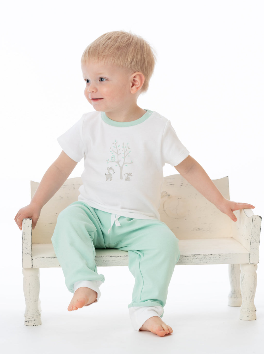 Organic Cotton Jogger Pants - Mint green