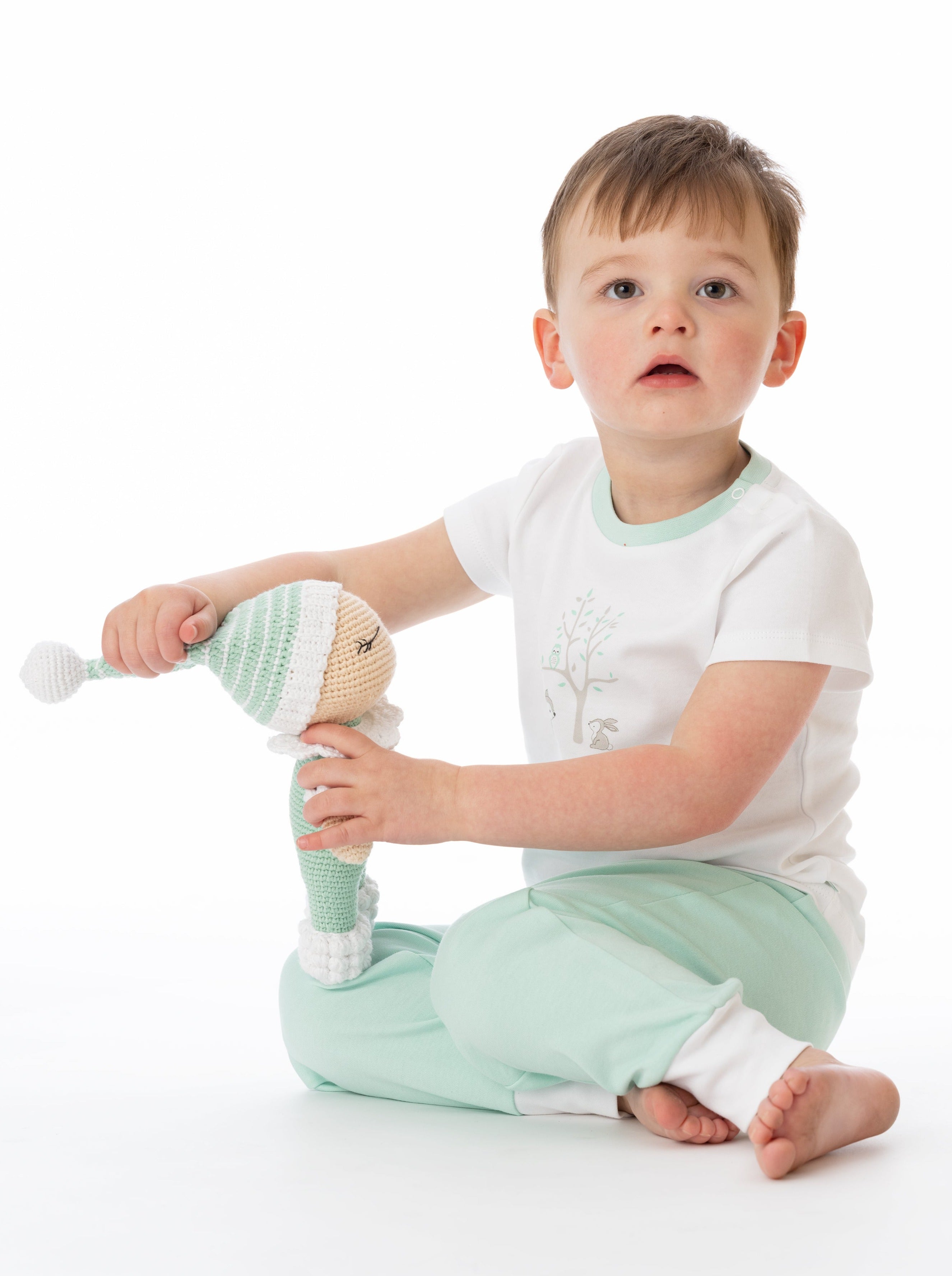 Organic Cotton Jogger Pants - Mint green