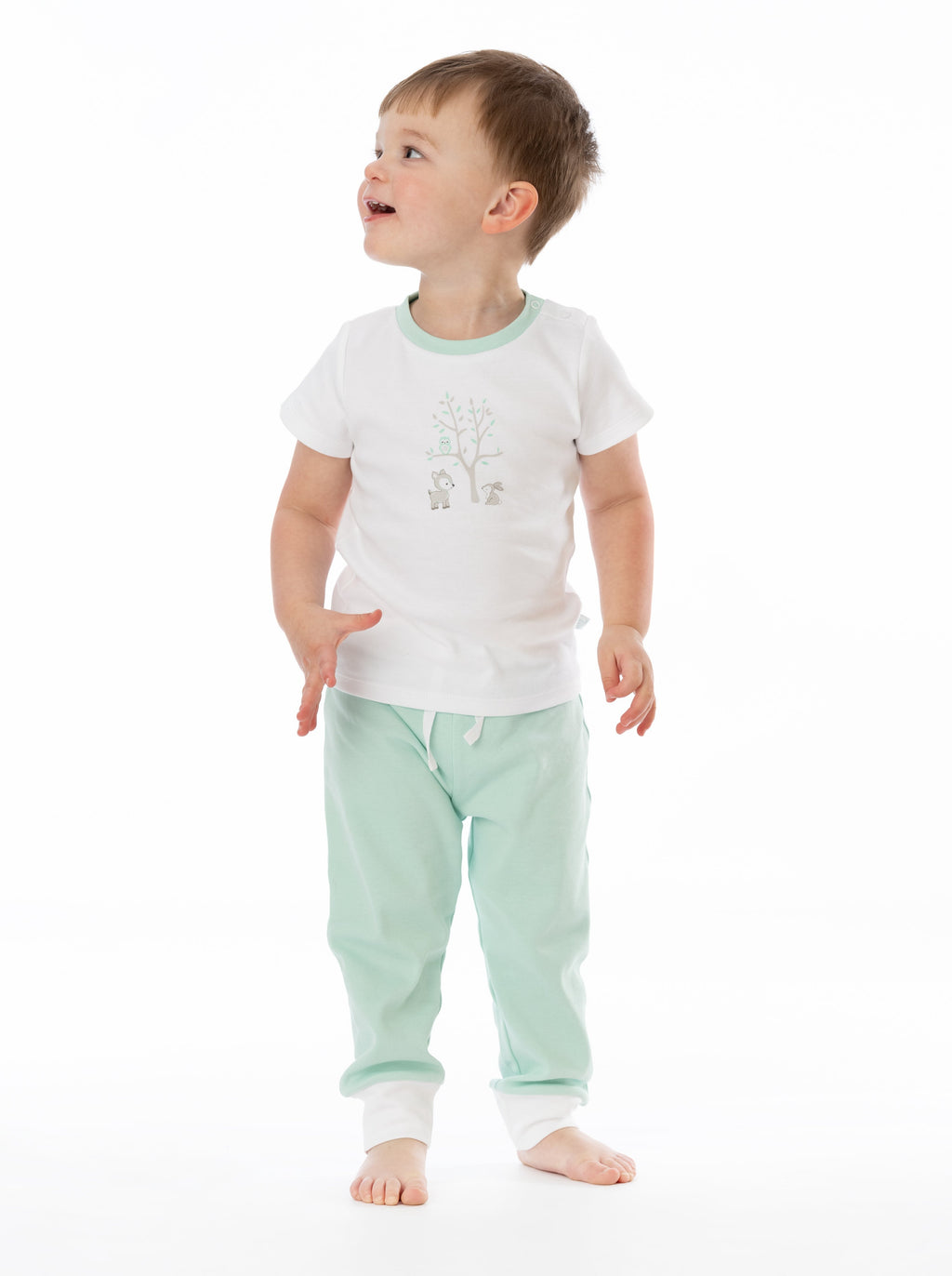 Organic Cotton Jogger Pants - Mint green