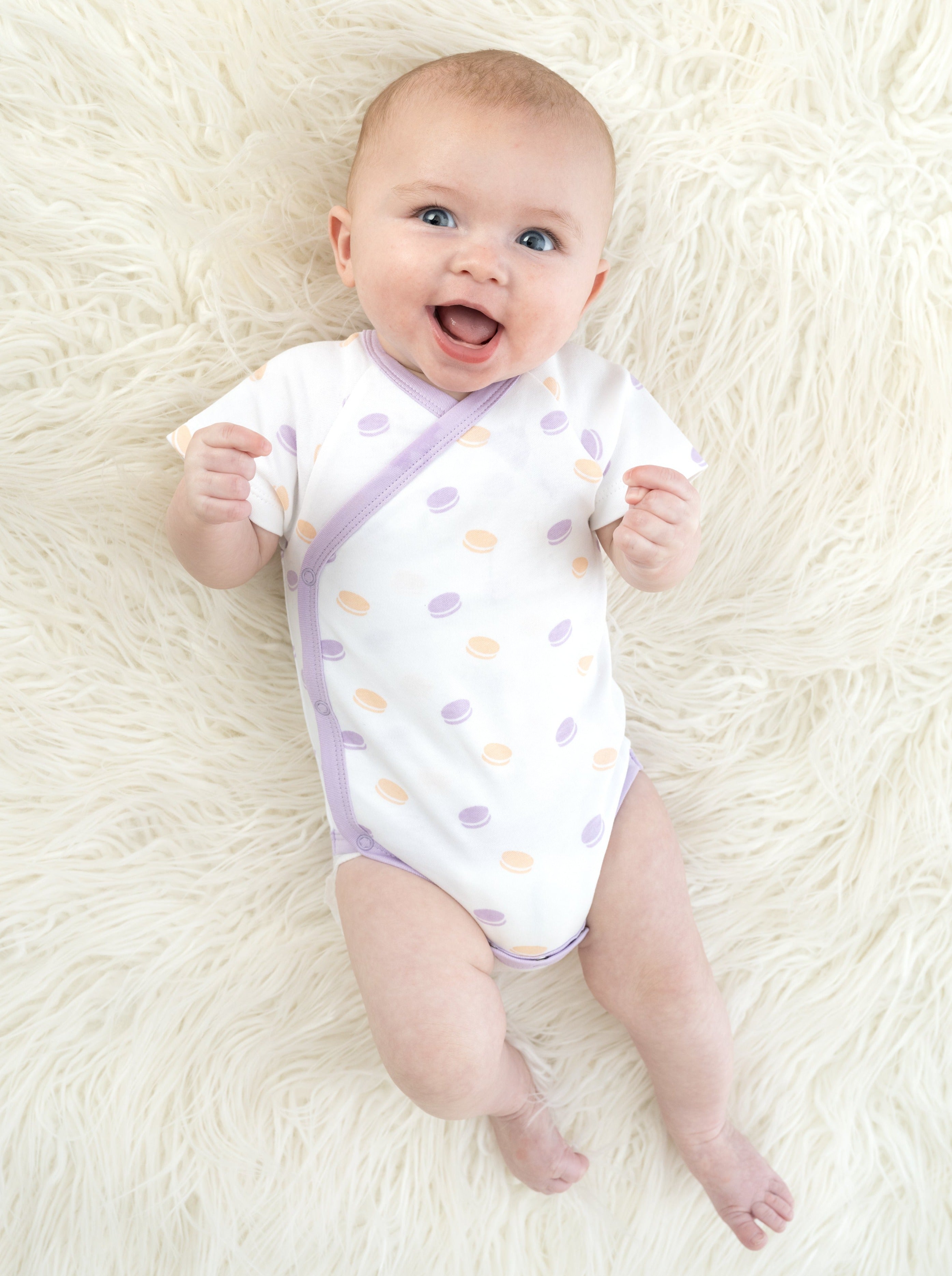Organic Cotton Pride Kimono Onesie - Macarons