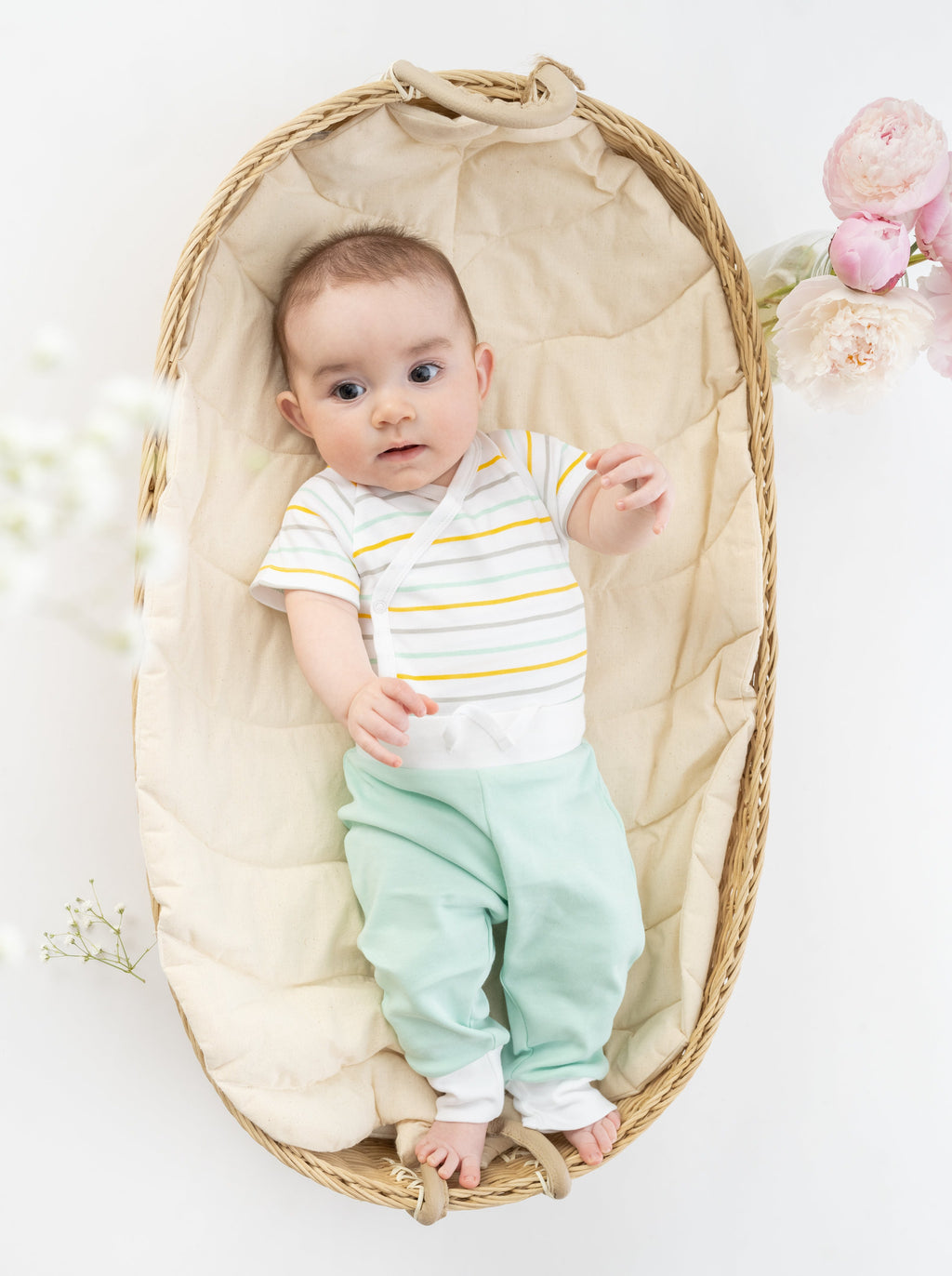 Organic Cotton Pride Kimono Onesie - Stripes