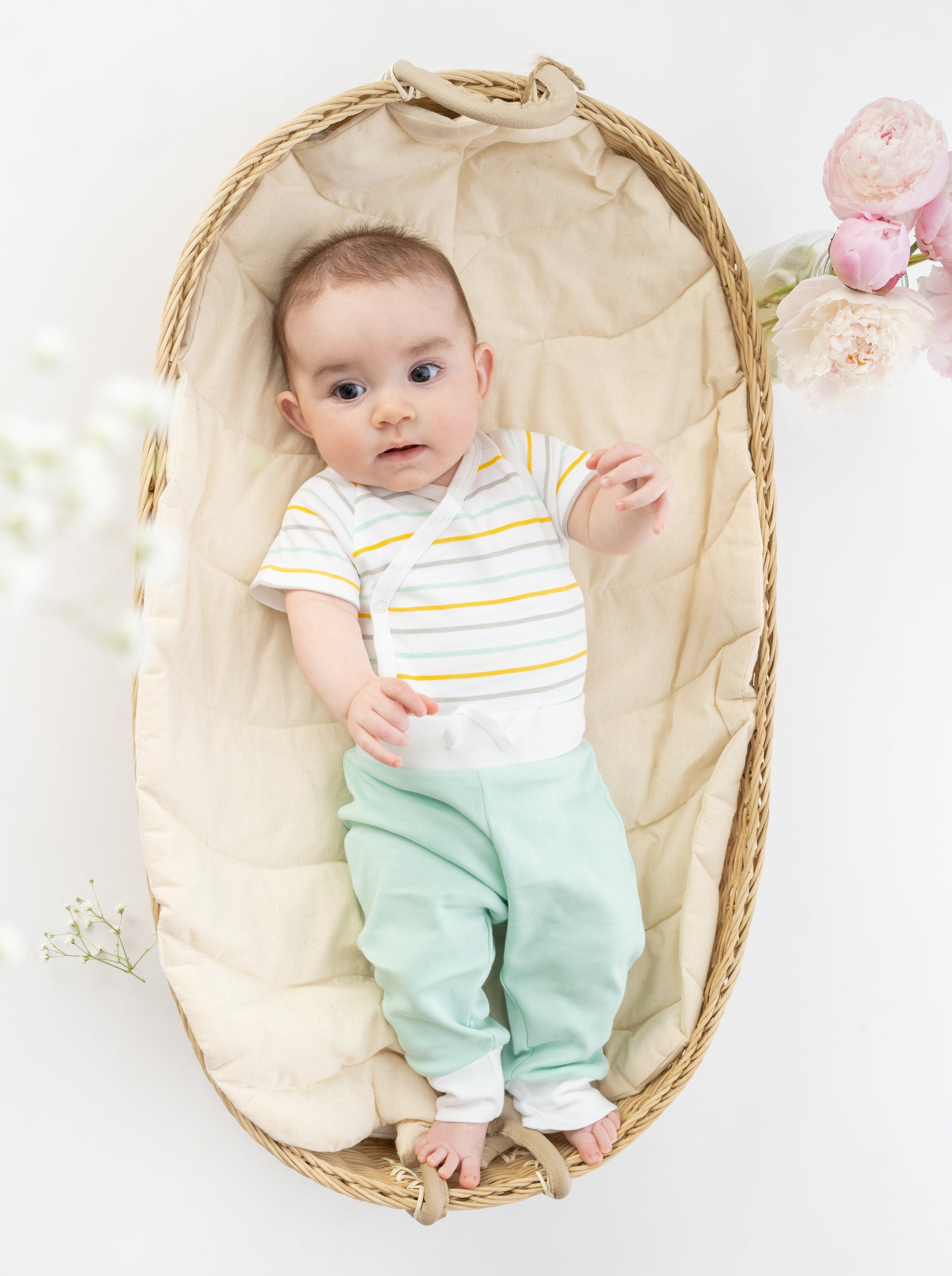 Organic Cotton Pride Kimono Onesie - Stripes